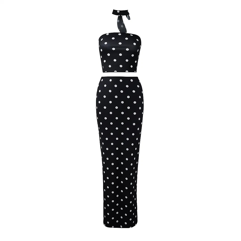 Amara Polka Set - 2-delige co-ord met maxi rok en top