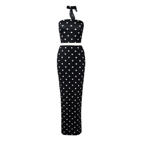 Amara Polka Set - 2-delige co-ord met maxi rok en top